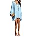 Chen Women Summer Casual Sleeveless Party Evening Cocktail Col-v Mini Dress (8, Skyblue)