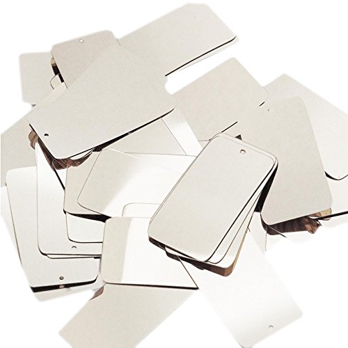 Shiny Silver Metallic Rectangle Long 1.5