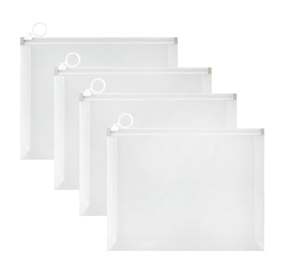 Photo 1 of Croshuki 4pcs 7x9 inch Clear Plastic Envelope Cash Receipt Coupon Stickers Stamps Zipper Case Index Card Holder Organizer