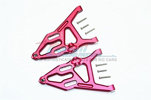 GPM Traxxas Unlimited Desert Racer 4X4 (#85076-4) Upgrade Parts Aluminum Front Lower Suspension Arm - 1Pr Set Red