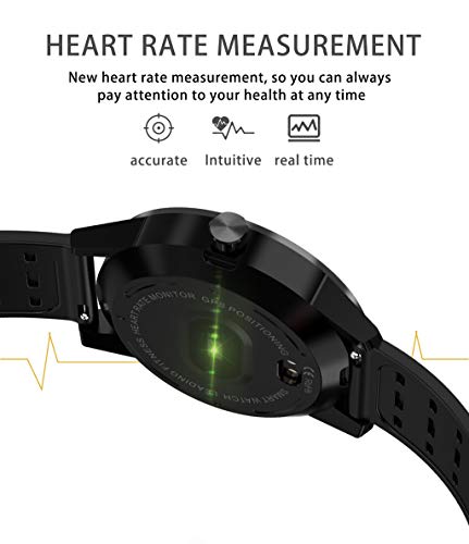 Sunward Waterproof Sport Smart Watch Blood Pressure Heart Rate Monitor for iOS Android,Smart Pedometer for Kids, Women and Men (Black)