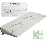 Baby Crib Wedge with Memory Foam Pillow | Memory Foam Specially Formulated for Infants | 12 Degree Incline Recommended for Baby Reflux Relief | Hypoallergenic & Antimicrobial Bamboo Cover