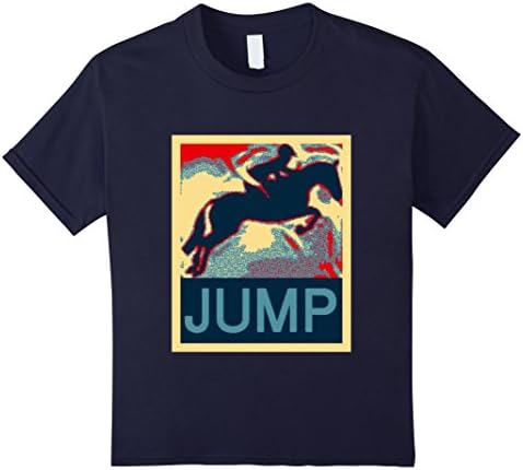 Kids Jump Horse Jumping Showjumping Horseback Riding T-shirt 12 Navy