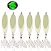 SILANON Fishing Lures Spoons Metal Jigs - 6PCS Luminescent Saltwater Jigging Bait Spoon with Treble Hook Hard Micro Bass Walleyes Trout Salmon