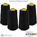 IZO Home Goods 4-Pack of 6000 Yards (EACH) Black Serger Cone Thread All Purpose Sewing Thread Polyester Spools Overlock (Serger,Over lock, Merrow, Single Needle)