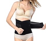 1PCS Black Exercise Slimming Body Shaper Belly Belt-Back Support Breathable Elastic Postnatal Recovery Tummy Trimmer Waist Trainer for Postnatal Recovery Re-shaping Slimming (L)