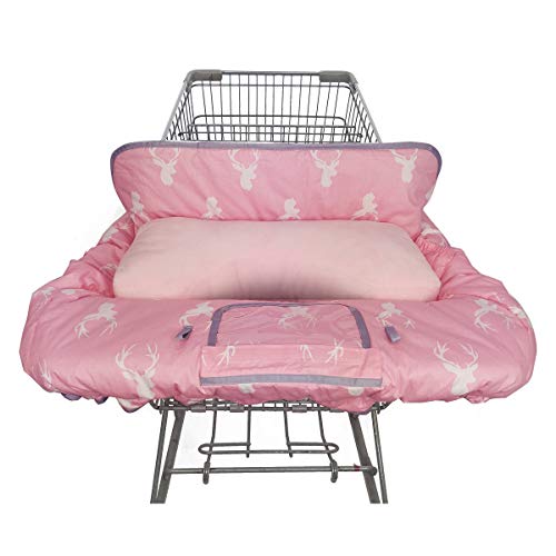 Shopping Cart Covers for Baby Girl with Supportive Pillow, Cotton cart