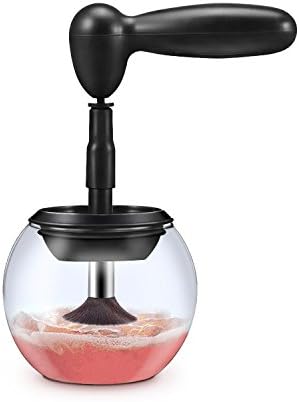 Makeup Brush Cleaner Machine, Batteries Powered Electric Automatic Spinning Brushes Wash Cleaner and Dryer Tool Kit -Black