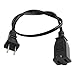 TekiT 4.92ft/1.5m US Power Extension Cable - 2-Prong Male/Female, 10A/125V, USA Outlet Saver with 2 Outlets for NEMA 5-15P to NEMA 5-15R