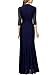 Miusol Women's Retro V Neck Floral Lace 2/3 Sleeve Wedding Party Maxi Dress