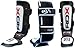 RDX Shin Guards for Kickboxing, Muay Thai, MMA Fighting and Training, Cowhide Leather Instep Leg Protector Foam Pads for Sparring, Martial Arts, Protective Gear for BJJ and Boxing