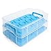 Best Choice Products 3-Tier BPA-Free Detachable Cupcake Carrier Container for 36 Cupcakes w/ Locks, Handle, Blue