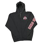 Ohio State Buckeyes Hooded Sweatshirt Zip Up Charcoal Sleeve