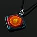 CHUVORA Hand Blown Glass Blue Red Abstract Radiant Sun Square Pendant Women Necklace, 18 inches
