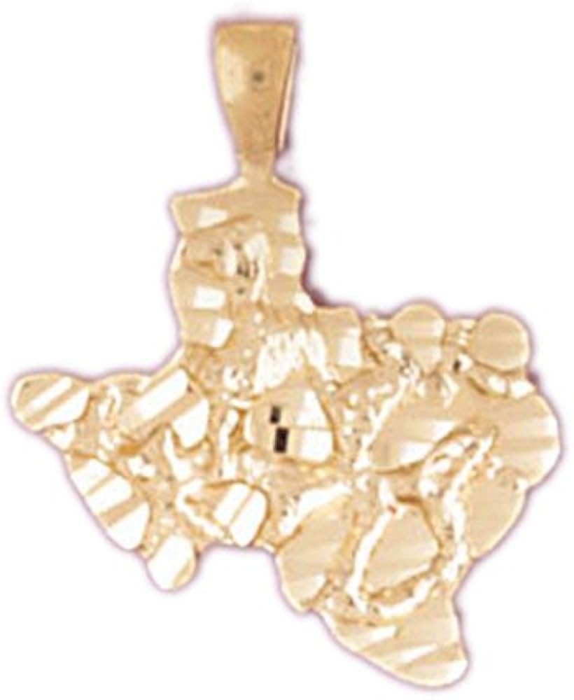 14k Yellow Gold Texas Pendant (19mm x 20mm) Jewelry