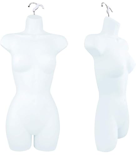 Only Hangers Set Of 2 Female Torso Mannequin Forms - Waist-Long, Black, For Small/Medium Tops - View #7