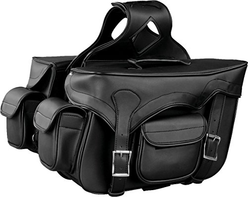 Twin Strap Black Pvc Throw Over Motorcycle Saddlebags
