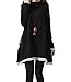 MedeShe Women's Long Sleeved Cotton Knitted Sweater Pull Over Dress US 6/8(Black)