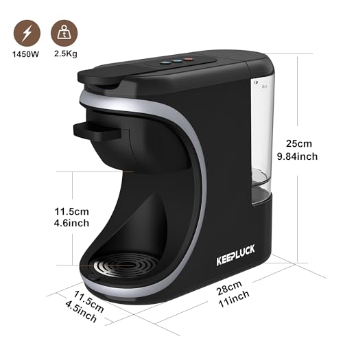 3 in 1 Capsule Coffee Maker for Nespresso Original/for Dolce Gusto/Powder | Automatic Shut-Off, Black, 19bar, 0.6L, Automatic and Compact Multi-Capsule Machine, Multi-Drink for Home and Office