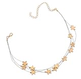 Bowisheet Multilayers Star Choker Necklace Minimalist Chain Necklace For Women Jewelry