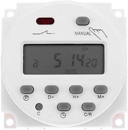 amiciTools CN101A Digital LCD Programmable Timer Switch Relay AC 220V, 16A (White)