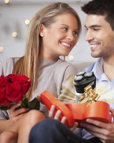 Professional Men's Electric Shaver with LCD Display, 4D Wireless Rotary Shaver