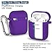 R-fun Compatible with AirPods Case Cover, Soft Silicone Protective Cover with Keychain for Women Men Compatible with Apple AirPods 2nd 1st Generation Charging Case, Front LED Visible,Purple