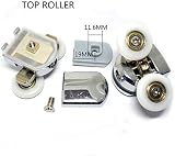Linwnil Shower Door Roller Replacement Wheels Chrome 8pcs Fits 4-8mm Glass view 2