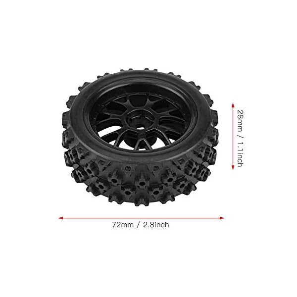 Dilwe RC Auto Gummireifen Felge für 1:10 Racing Off-Road Car Part(Schwarz) – Bild 7