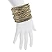LUX ACCESSORIES Flower Mixed Metal Aztec Multi Bangle Set Burnish Gold