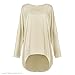 Exlura Women's Loose Blouse Long Batwing Sleeve T-Shirt Oversized Top Khaki
