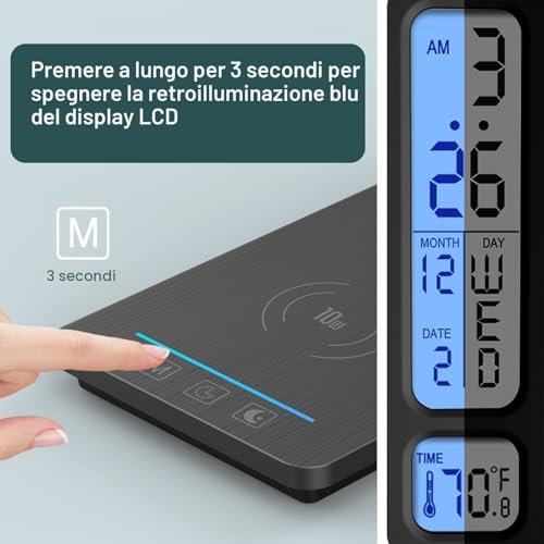 LED Desk Lamp with Wireless Charging - Table Lamp with 10 W Charger, USB Charging Port, Rotating Folding Desk Lamp, Dimmable 5 Levels Touch, 3 Modes