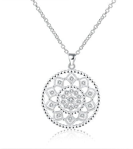 New Pattern Vintage Flower Shape Shining Rhinestone Women Elegant Necklace