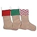 HUAN XUN Set of 3 Pieces Burlap Christmas Stockings Decoration for DIY