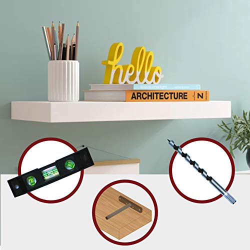 Floating Shelf Brackets Drill Bit Included (4pcs) Firm Foundation