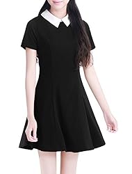 Allegra K Ladies Short Sleeves Contrast …