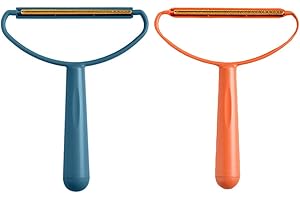 PACKOVE 2pcs Mini Hair Removing Tool Set Portable Bed and Clothes Lint Remover Blue and Orange Hair