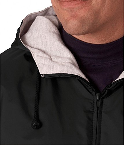 Security Black Hooded Jacket Windbreaker Fleece-Lined for Events Staff Bouncer Police (Large) - Thumbnail 3