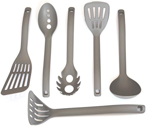 Cooking Utensils 6 Piece Kitchen Utensil Set Stylish Space Saving Everyday Cooking Tools Slotted Server Serrated Turner Slotted Spoon Spaghetti Server Soup Ladle Potato Masher