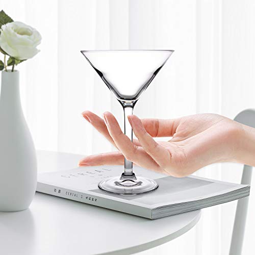 I-WILL Cocktailgläser 180ml Plastik Wiederverwendbar Unzerbrechliche Cocktail-Glas mit Stiel Cocktailgläser zum Martini… – Bild 4