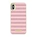 Kate Spade New York Wrap Case for iPhone Xs/iPhone X - Glitter Stripe Rose Quartz Saffiano/Rose Gold Glitter