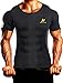 NINGMI Sauna Suit for Men Short Sweat Suits Neoprene Body Shaper Sauna Shirt Workout Waist Trainer Vest Tummy