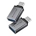LENTION USB C to USB 3.0 Adapter (2 Pack), Type C Male to Type A Female Converter Compatible 2022-2016 MacBook Pro, New iPad Pro/Mac Air/Surface, Phone/Tablet, Stable Driver Certified (CB-C3, Gray)