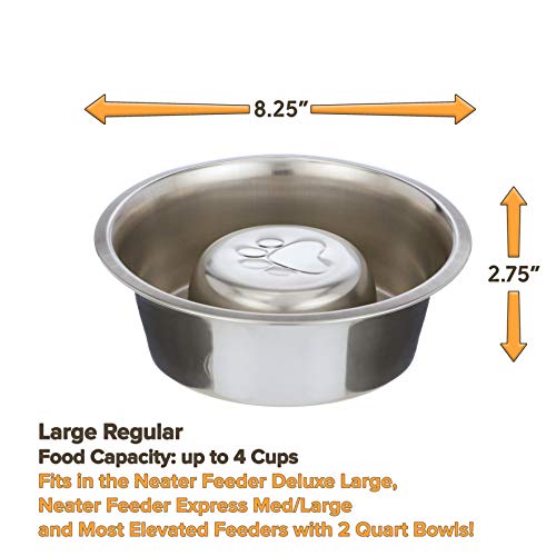 Neater Pet Brands Slow Feed Bowl Stainless Steel Large Size Fits