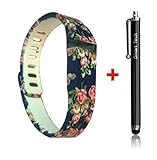 Smart Tech Store Roses Flowers Dark Blue Syle Replacement Band With Clasp for Fitbit FLEX Only /No tracker/ Wireless Activity Bracelet Sport Wrist band for Fit bit Flex Bracelet Sport Arm Band Armband (Small)
