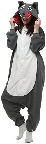 Jusebridal Unisex Sleepsuits Pajamas Cosplay Costumes Adult Sleepwear Carton Wolf L