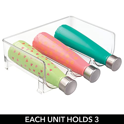 mDesign Stackable Plastic 3 Bottle Refrigerator Wine Rack Kitchen