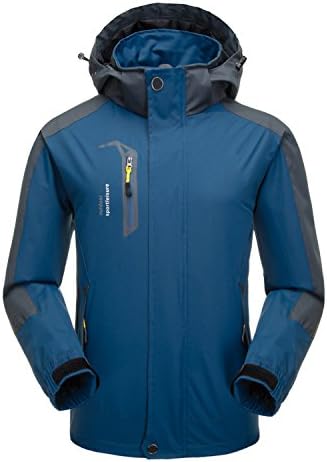 Naudamp Men's Outdoor Waterproof Jacket Lightweight Softshell Rain Coat Climbing Hiking Clothes Mountain Multi-Pockets Windbreaker