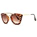 AEVOGUE Women's Sunglasses Butterfly Gradient Brown Lens Tortoise Frame UV400