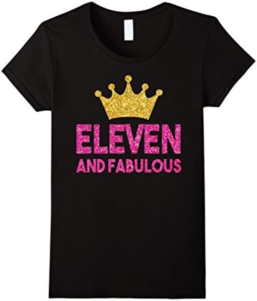 Women's 11th Birthday Shirt For Girls: Eleven Princess Crown Gift Small Black